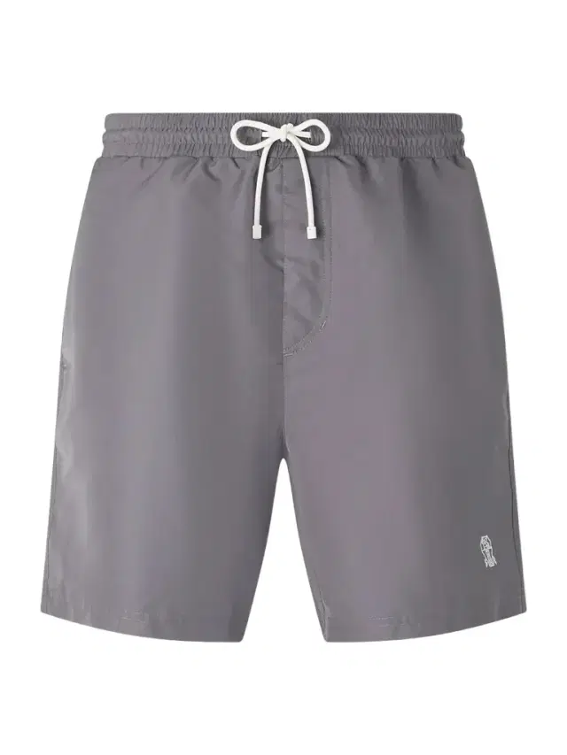 Brunello Cucinelli Straight-Leg Mid-Length Logo-Embroidered Swim Shorts - Men