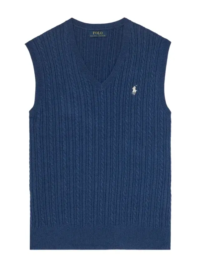 Logo-Embroidered Cable-Knit Cotton Vest - Men