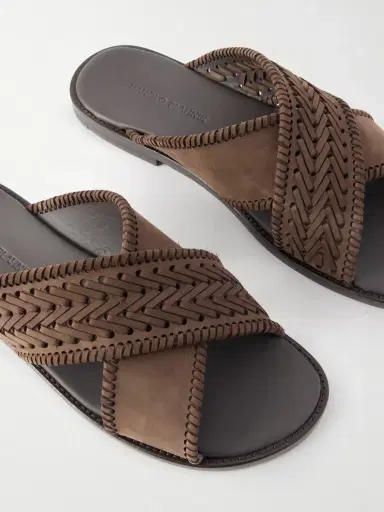 Manolo Blahnik Tex Nubuck-Trimmed Leather Sandals - Men | Thumbnail 4 Manolo Blahnik Tex Nubuck-Trimmed Leather Sandals - Men | Thumbnail 4