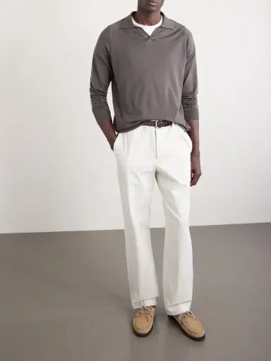 Sunspel Sea Island Cotton and Cashmere-Blend Polo Shirt - Men | Thumbnail 2 Sunspel Sea Island Cotton and Cashmere-Blend Polo Shirt - Men | Thumbnail 2