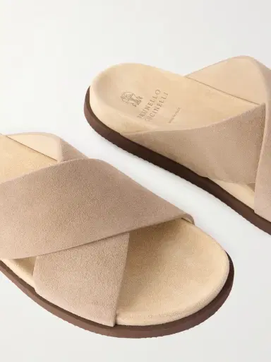 Brunello Cucinelli Suede Slides - Men | Thumbnail 4 Brunello Cucinelli Suede Slides - Men | Thumbnail 4