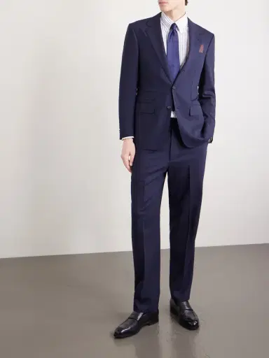 dunhill Straight-Leg Pinstriped Wool Suit Trousers - Men | Thumbnail 2