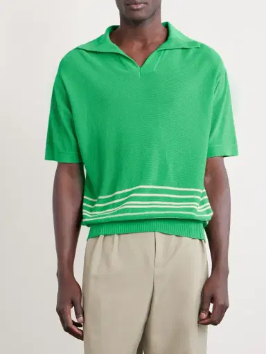 BODE Bentgrass Striped Cotton Polo Shirt - Men | Thumbnail 3