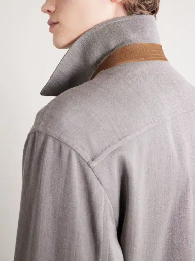 dunhill Suede-Trimmed Wool Jacket - Men | Thumbnail 5
