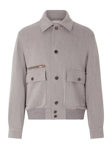 dunhill Suede-Trimmed Wool Jacket - Men | Thumbnail 1