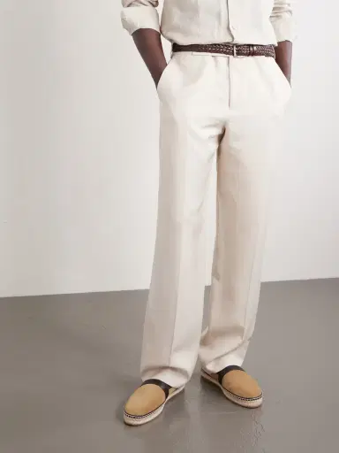 Manolo Blahnik Nerano Leather-Trimmed Suede Espadrilles - Men | Thumbnail 2