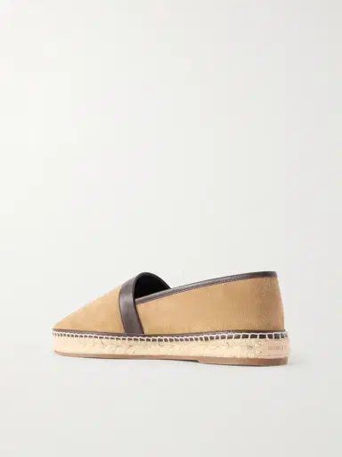 Manolo Blahnik Nerano Leather-Trimmed Suede Espadrilles - Men | Thumbnail 3