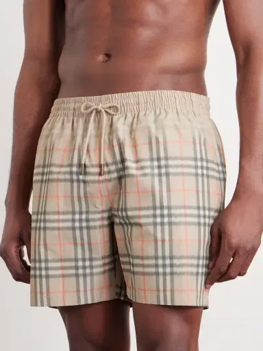 Burberry Straight-Leg Mid-Length Checked Swim Shorts - Men | Thumbnail 2 Burberry Straight-Leg Mid-Length Checked Swim Shorts - Men | Thumbnail 2