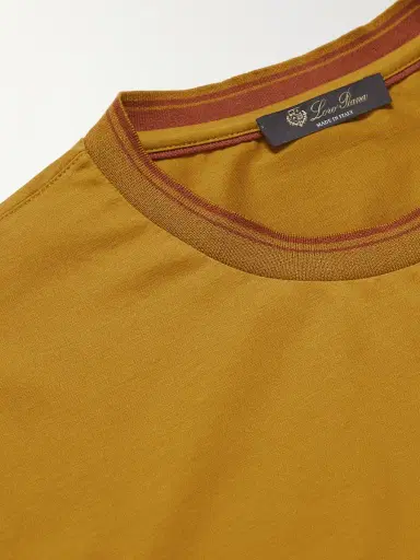 Loro Piana Contrast-Tipped Sea Island Cotton-Piqué T-shirt - Men | Thumbnail 4