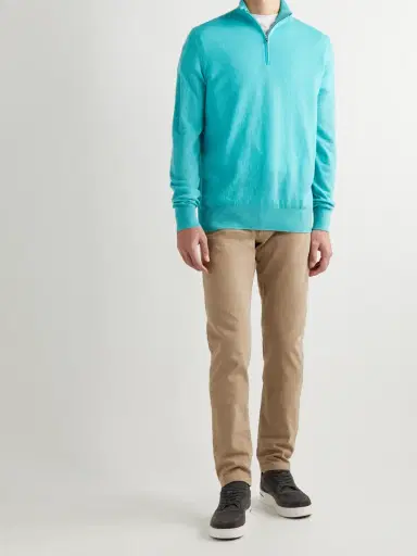 Loro Piana Roadster Striped Cashmere Half-Zip Sweater - Men | Thumbnail 2