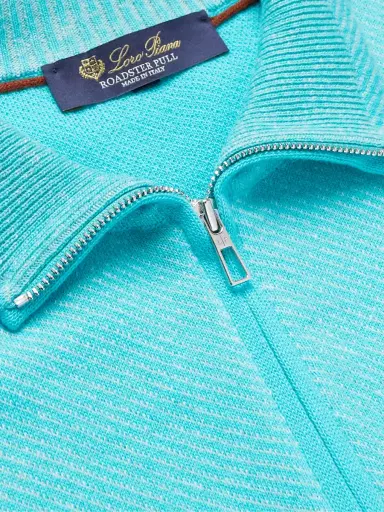 Loro Piana Roadster Striped Cashmere Half-Zip Sweater - Men | Thumbnail 4