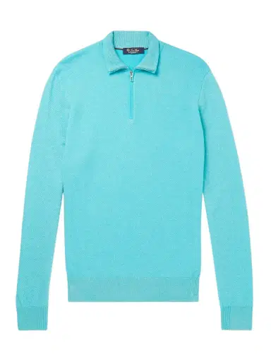 Loro Piana Roadster Striped Cashmere Half-Zip Sweater - Men | Thumbnail 1
