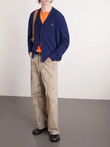 Loewe Logo-Embroidered Wool-Blend Cardigan - Men | Thumbnail 2 Loewe Logo-Embroidered Wool-Blend Cardigan - Men | Thumbnail 2