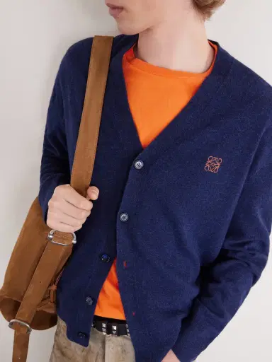 Loewe Logo-Embroidered Wool-Blend Cardigan - Men | Thumbnail 5 Loewe Logo-Embroidered Wool-Blend Cardigan - Men | Thumbnail 5