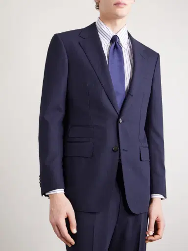dunhill Pinstriped Wool Suit Jacket - Men | Thumbnail 3
