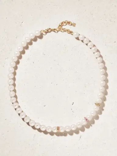 Sydney Evan 14-karat Gold, Sapphire And Pearl Necklace | Thumbnail 4 Sydney Evan 14-karat Gold, Sapphire And Pearl Necklace | Thumbnail 4