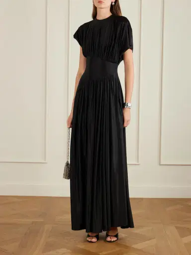 Rabanne Asymmetric Gathered Satin Maxi Dress | Thumbnail 2 Rabanne Asymmetric Gathered Satin Maxi Dress | Thumbnail 2