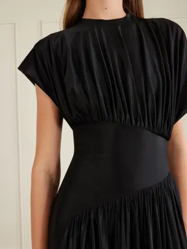 Rabanne Asymmetric Gathered Satin Maxi Dress | Thumbnail 4 Rabanne Asymmetric Gathered Satin Maxi Dress | Thumbnail 4