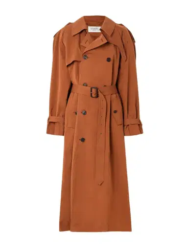 Saint Laurent Double-breasted Belted Cotton And Silk-blend Trench Coat | Thumbnail 1