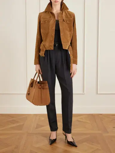 Saint Laurent Pleated Silk-habotai Straight-leg Pants | Thumbnail 2 Saint Laurent Pleated Silk-habotai Straight-leg Pants | Thumbnail 2