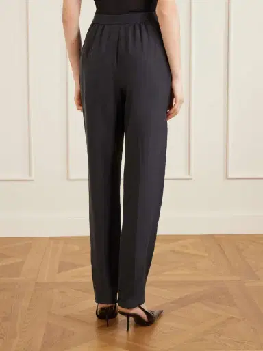 Saint Laurent Pleated Silk-habotai Straight-leg Pants | Thumbnail 4 Saint Laurent Pleated Silk-habotai Straight-leg Pants | Thumbnail 4