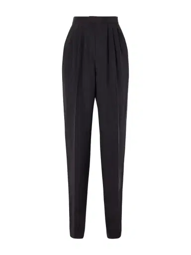 Saint Laurent Pleated Silk-habotai Straight-leg Pants | Thumbnail 1 Saint Laurent Pleated Silk-habotai Straight-leg Pants | Thumbnail 1