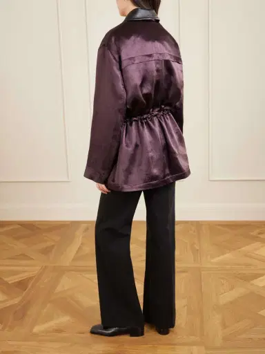 Maria McManus Leather-trimmed Sateen Jacket | Thumbnail 4 Maria McManus Leather-trimmed Sateen Jacket | Thumbnail 4
