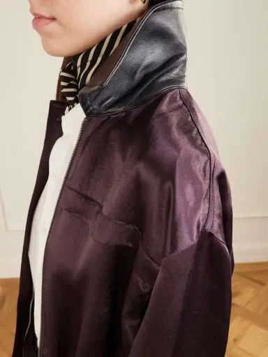 Maria McManus Leather-trimmed Sateen Jacket | Thumbnail 5 Maria McManus Leather-trimmed Sateen Jacket | Thumbnail 5