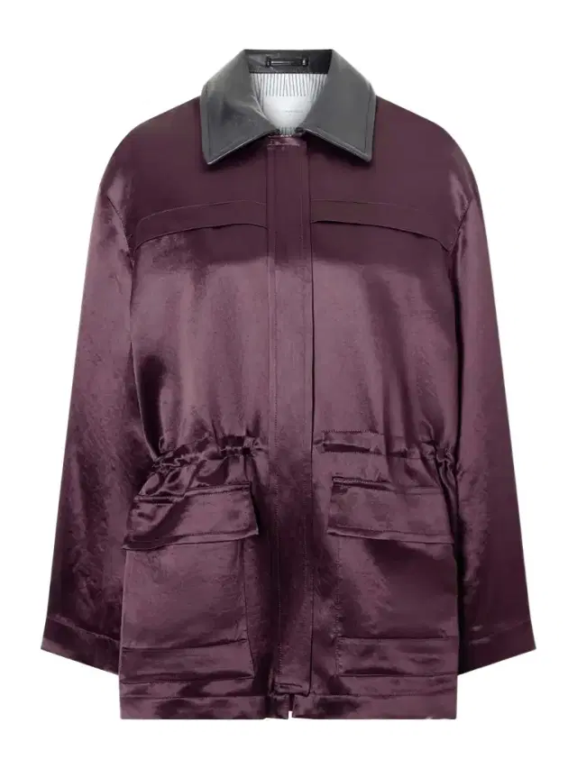 Leather-trimmed Sateen Jacket