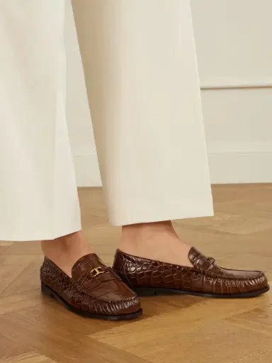 Tod's Embellished Croc-effect Leather Loafers | Thumbnail 2 Tod's Embellished Croc-effect Leather Loafers | Thumbnail 2