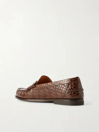 Tod's Embellished Croc-effect Leather Loafers | Thumbnail 3 Tod's Embellished Croc-effect Leather Loafers | Thumbnail 3