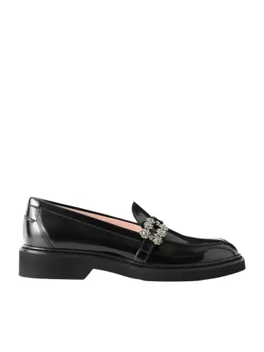 Roger Vivier Viv Embellished Glossed-leather Loafers | Thumbnail 1 Roger Vivier Viv Embellished Glossed-leather Loafers | Thumbnail 1