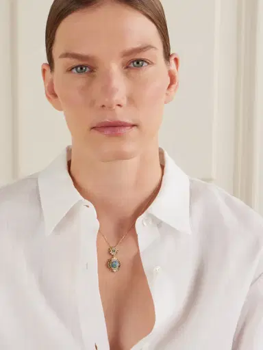 Suzanne Kalan 18-karat Gold, Opal And Diamond Necklace | Thumbnail 3 Suzanne Kalan 18-karat Gold, Opal And Diamond Necklace | Thumbnail 3