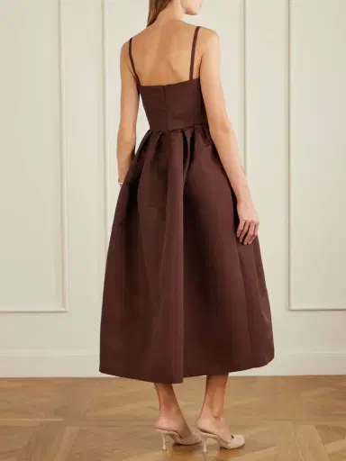 Oscar de la Renta Pleated Floral-print Faille Midi Dress | Thumbnail 3