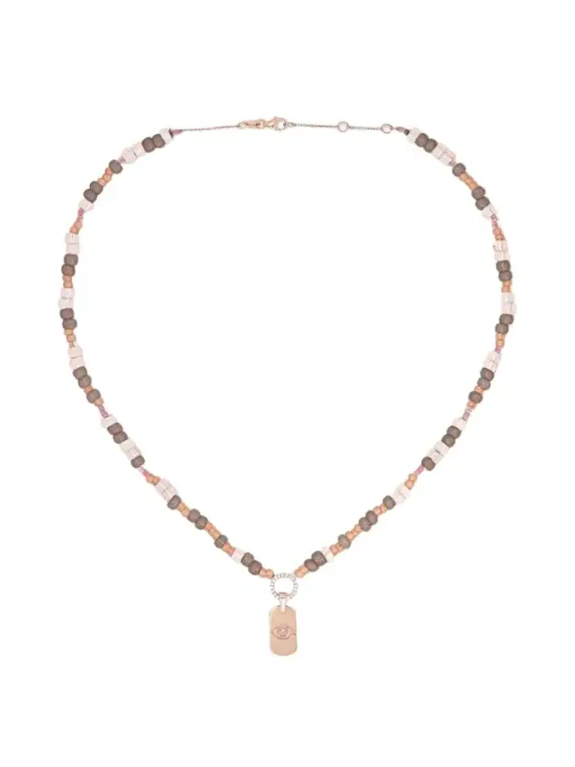 Id 14-karat Rose Gold, Bead And Diamond Necklace