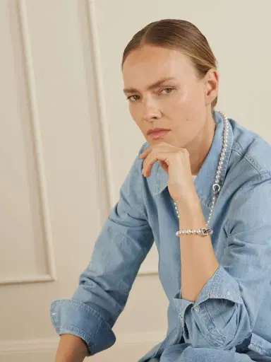 Mikimoto 18-karat White Gold Sapphire, Diamond And Pearl Bracelet | Thumbnail 3 Mikimoto 18-karat White Gold Sapphire, Diamond And Pearl Bracelet | Thumbnail 3