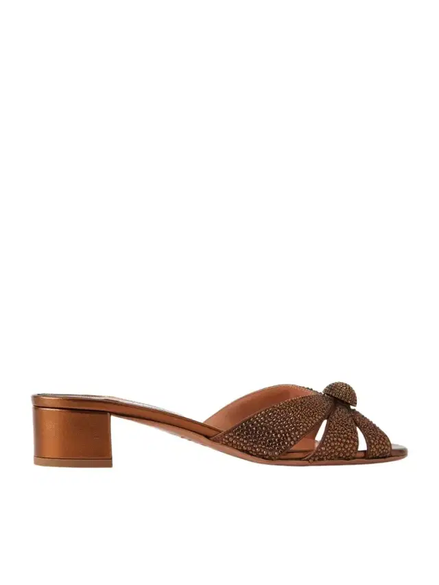 Italian Flirt 35 Crystal-embellished Leather Mules