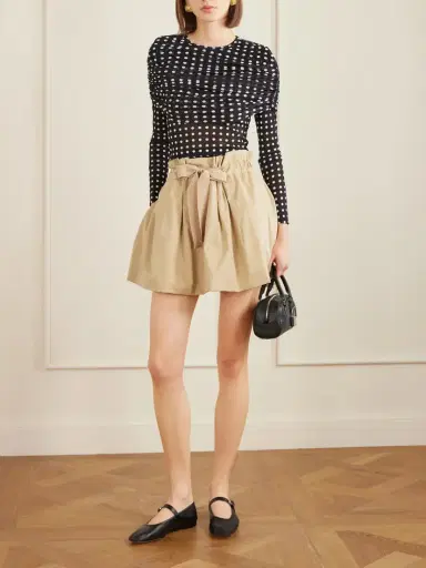 Patou Bloomer Grosgrain-trimmed Cotton Mini Skirt | Thumbnail 2 Patou Bloomer Grosgrain-trimmed Cotton Mini Skirt | Thumbnail 2
