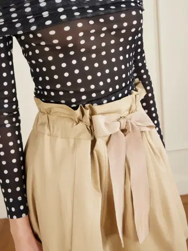 Patou Bloomer Grosgrain-trimmed Cotton Mini Skirt | Thumbnail 4 Patou Bloomer Grosgrain-trimmed Cotton Mini Skirt | Thumbnail 4