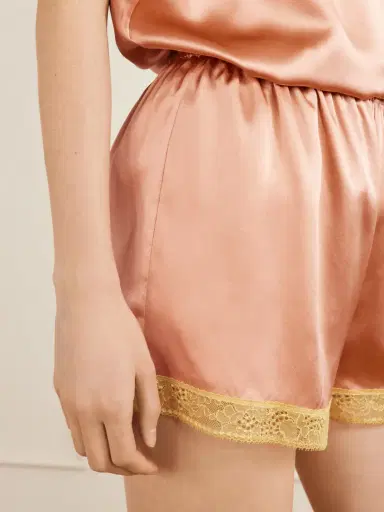 Eres Pretty Lace-trimmed Silk-satin Shorts | Thumbnail 5 Eres Pretty Lace-trimmed Silk-satin Shorts | Thumbnail 5