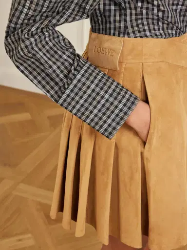 Loewe Pleated Suede Mini Wrap Skirt | Thumbnail 5 Loewe Pleated Suede Mini Wrap Skirt | Thumbnail 5