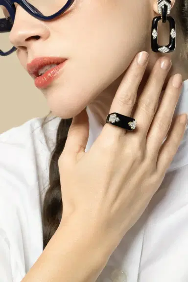 DAVID WEBB Diamond Black Hero Ring | Thumbnail 2