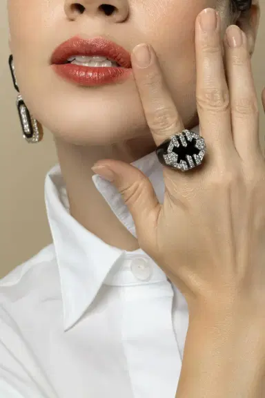 DAVID WEBB Diamond Black Ring | Thumbnail 3