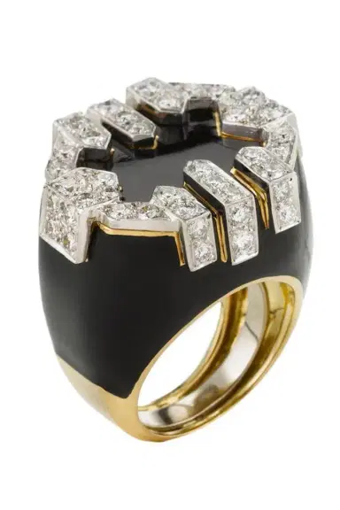 DAVID WEBB Diamond Black Ring | Thumbnail 1