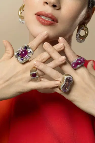 DAVID WEBB Kunzite Diamond Couture Ring | Thumbnail 2
