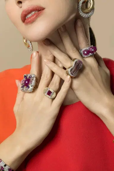 DAVID WEBB Kunzite Diamond Couture Ring | Thumbnail 3