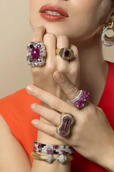 DAVID WEBB Kunzite Diamond Couture Ring | Thumbnail 4
