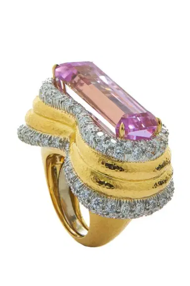DAVID WEBB Kunzite Diamond Couture Ring | Thumbnail 1