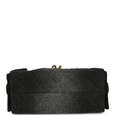 Chanel Chanel Mini 25 Hobo Bag Black Washed Denim Antique Gold Hardware | Thumbnail 6