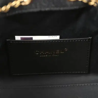 Chanel Chanel Mini 25 Hobo Bag Black Washed Denim Antique Gold Hardware | Thumbnail 9